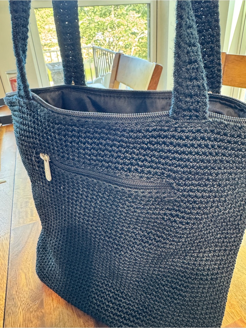 The Sak Black Crocheted Tote Bag - Picture 2 of 4